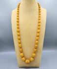 Vtg Large Amber Butterscotch Faturan Composite Bakelite Bead Necklace 32  108 8g