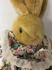 Vtg Bunny Rabbit Floral Dress Stuffed Plush Bon Ton Easter