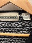 Vintage Prides Landing 90s Black White Geometric Abstract Vest Sweater Size L