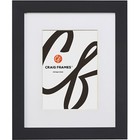 Essentials  Modern 1 Inch Wide Satin Black Picture Frame With A Mat  4- Pack