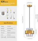 Led Pendant Hanging Lamp Bulb Living Room Ceiling Light Fixture Glass Lampshade
