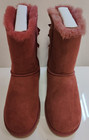 Ugg Women   s Bailey Bow Boots Size 8     Suede Sheepskin Wool Lined Shoes
