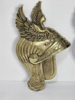 Vintage Pair Of Solid Brass Roman Eagle Mercury Winged Helmet Wall Hanging