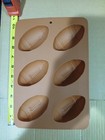 Football Silicone Baking Molds  6-cavity Nonstick Tray  Brown  New