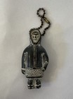 Vtg Old Tundra Inuit Alaska Souvenir Grey Plastic Faux Soapstone Keychain Eskimo