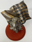 Vintage American Bald Eagle Metal Figurine With Wood Base   Usa American Flag