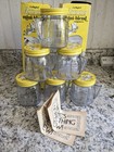 Vtg Set Of 6 1960s Osterizer Mini Blend And Store 8oz Jars   Lids Appear Unused 