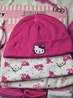 12-set Hello Kitty Dark Pink white Mittens bibs socks headband Bows - New