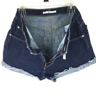 Tommy Hilfiger Womens Sz 12  33 In Waist  Dark Blue Cotton Cutoff Jean Shorts