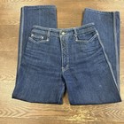 Vintage French Star Jeans Tagged 32 Embroidered Pocket Wide Leg Art Denim