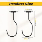 Calidaka 2pcs Under Cabinet Banana Hook Folding Hanger Black 
