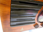 Vintage Curved Artisan Handcrafted Wood Tube Radio Emerson Model 544 Working