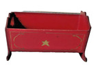 Antique Wwi Era Doll Cradle Painted Red Folk Art Star Virginia Americana