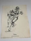 1981 Shell Oil Sketch Print Walter Payton Nfl Chicago Bears 13 75  X 10 75  Used