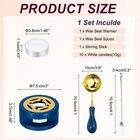 Wax Stamp Seal Kit Sealing Warmer Melting Spoon Stick Candle  Blue
