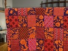 Vintage 1970 s Mid-century Velvet Bright Bedspread Twin Size Nettle Creek