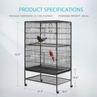 53-inch Large Parrot Bird Cockatiel Lovebird Conure Flight Cage W  Stand  Black