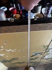 Japanese Folding Screen  Birds   Flowers  Calligraphy Red Seal Byo Bu