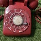 Vintage Red Bell System Western Electric Rotary Dial Desk Phone Model 500