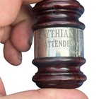 1965 Knights Of Pythias Jubilee Attendance Sterling Silver Ban Gavel Hammer