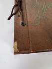 Vintage Faux Leather Photo Album Scrapbook Black Pages Cord Bound Brown