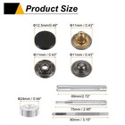 40set 12 5mm Leather Snap Fastener Kit 2 72  Long W 4 Install Tools  Matte Black