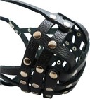 Leather Basket Dog Muzzle For Boxer English Bulldog Anti Bite Adjustable Black b