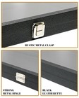 Novel Box Glass Top Black Leatherette Jewelry Display Case  15 Jar Insert Tray
