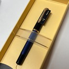 Pelikan Souveran M400 Black blue Fountain Pen Medium Nib 14k Gold