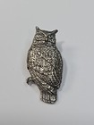 Gg Harris Great Horned Owl Lapel Pin 1988 Fine Pewter Intricate Details