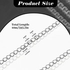 Hjzhii 30 Foots Small Chain  Stainless Steel Curb Chains Extender Silver 