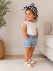 Janie And Jack Blue And White Gingham Bow Headband