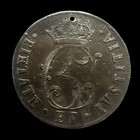 Denmark 4 Mark 1676 King Christian V-large Coin-original Patina-details Holed