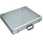 Key Locking Large Aluminum Tempered Glass-top Display Case 24  X 20  X 3 