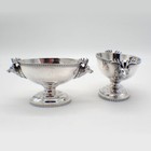 Open Salts Pair Figural Deer Heads 950 Sterling Silver Mono G