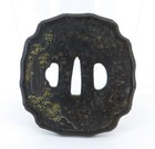 Antique Tsuba Japanese Samurai Sword Guard Featuring Foo Dogs 3  X 3  