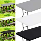 6ft Spandex Fitted Tablecloth Rectangular Stretch Table Cover Wedding Party Home