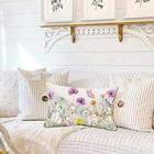 Easter Lumbar Pillow Covers 12x20 Spring Bunny Daisy Throw Accent Pillows Case 