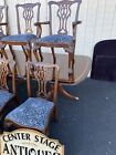65678   Gaines Mchale Banded Mahogany  Dining Table W  Leaf   8 Chairs