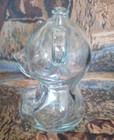 Vintage Glass Teddy Bear Piggy Bank  5 5    Tall 1970 s Baby Room Anchor Hocking