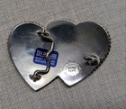 Vintage Montana Silversmiths Belt Buckle Double Hearts Silver Bronze Western