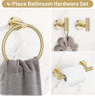Brushed Gold Bathroom Hardware Set  Toilet Paper Holder  Towel Ring   Hooks