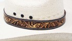 1  Western Antique Floral Tooled Leather Adjustable Hat Band 24rtl11-a