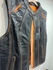 Milwaukee Leather Mll4507 Women s Laser Cut Distressed Black orange Scuba Vest L