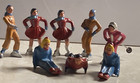 Lot Of 8 Vtg Barclay Manoil Lead Figures Winter Sports Skating  Sledding  Skiing
