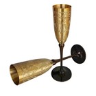 Antique Champagne Wine Flute Wine Embossed Glass 200 Ml Each Set Of 2 Gifts