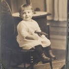 Early 1900s Photo Child Gnome Toy Button Shoes Character Dress Lamp Cabinet Card