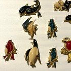 Lot Of 11 Vintage Goldtone And Enamel Animal Brooch pins