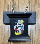 Vintage Cross Chrome   Gray Mickey Mouse Pens   A Holder For Pens  