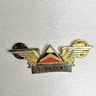 Vintage Delta Airlines Flight Attendant Stewardess Wings Pin Name Badge Metal